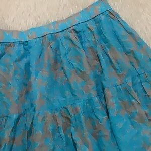 Old navy blue gray floral tiered ruffled cottage core summer skirt size small